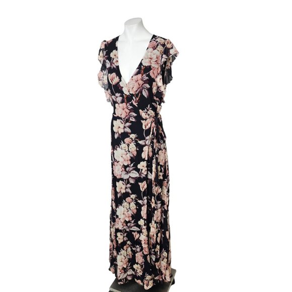 PAIGE Maxi Floral Dress Size M Wedding Guest, Wrap Dress - Picture 2 of 12